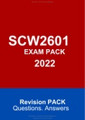 SCW2601 - Introduction To Law For Social Work IIA EXAM PACK  2022 Revision PACK Questions & Answers. 