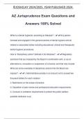 AZ Jurisprudence Exam Questions and Answers 100&percnt; Solved