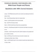 Bible Exam People and Places Questions with 100&percnt; Correct Answers
