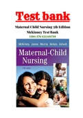 Test Bank for Maternal-Child Nursing 5th Edition by McKinney&comma; James&comma; Murray&comma; Nelson&comma; Ashwill ISBN&colon;978-0323401708&vert; Chapter 1-55&vert; Complete Guide A&plus;