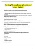 Nursing Theory Exam 3 Continued Latest Update 