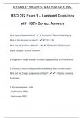 BSCI 202 Exam 1 &ndash; Lombardi Questions with 100&percnt; Correct Answers