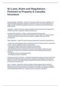 NJ Laws&comma; Rules and Regulations - Pertinent to Property & Casualty Insurance Questions and Answers 100&percnt; Verified
