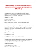 Pharmacology and Intravenous therapies&colon; Nclex Remediation course &lbrace;ACTUAL EXAM GRADED A&rcub;
