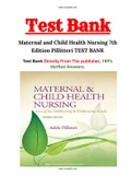 Maternal and Child Health Nursing 7th Edition Pillitteri TEST BANK