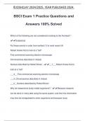 BSCI Exam Package Deal Questions and Answers 100&percnt; Solved