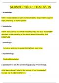 Nursing Theoretical Basis Questions and Revised Correct Answers & Rationales &lpar;2024 &sol; 2025&rpar; 100&percnt; Guarantee Pass