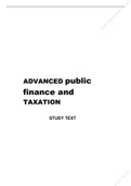 Advanced Public Finance and Taxation