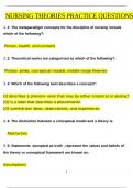 Nursing Theories Practice Questions and Revised Correct Answers & Rationales &lpar;2024 &sol; 2025&rpar; 100&percnt; Guarantee Pass
