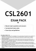 CSL2601 EXAM PACK 2026 - DISTINCTION GUARANTEED