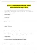 NSG6430 Women&rsquo;s Health Final Exam &vert; Questions Solved 100&percnt; Correct