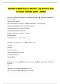 Women's Health Final Review &vert; Questions with Answers Verified 100&percnt; Correct