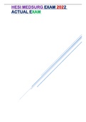 HESI MEDSURG EXAM 2022  ACTUAL EXAM 