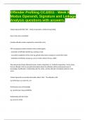 Offender Profiling CCJ2011 - Week 8 Modus Operandi&comma; Signature and Linkage Analysis questions with answers&period;