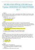 NURS 6560 FINAL EXAM latest Update 2022&sol;2023 GUARANTEED A&plus;&plus;