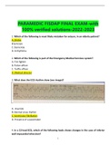  PARAMEDIC FISDAP FINAL EXAM-with 100&percnt; verified solutions-2022-2023