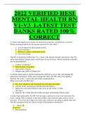 2022 VERIFIED HESI MENTAL HEALTH RN V1-V3  LATEST TEST BANKS RATED 100&percnt; CORRECT