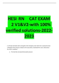 HESI	RN		CAT EXAM		2 V1&V2-with 100% verified solutions-2022-2023