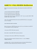 AAMC FL 1 FULL REVIEW- Bio&sol;Biochem &vert; 60 Questions with 100&percnt; Correct Answers &vert; Updated & Verified &vert; 26 Pages