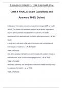 CHN II FINALS Exam Questions and Answers 100&percnt; Solved