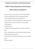 CHN P1 Exam Questions and Answers 100&percnt; Solved &vert; Graded A&plus;