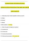 Supervisor International Association for Healthcare Security and Safety Questions and Revised Correct Answers & Rationales &lpar;2024 &sol; 2025&rpar; 100&percnt; Guarantee Pass
