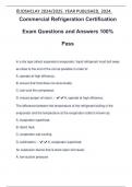 Commercial Refrigeration Certification Exam Questions and Answers 100&percnt; Pass