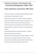 Commercial Refrigeration FINAL TEST Exam Questions and Answer 100&percnt; Pass