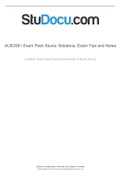 AUE2061 Exam Pack Solutions, Exam Tips and Notes.