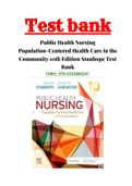 Test Bank Public Health Nursing Population-Centered Health Care in the Community 10th Edition by Marcia Stanhope |ISBN:978-0323582247|Chapter 1-46|Complete Guide A+|Complete Guide A+