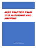 ACRP Practice Exam 2022 Questions and Answers