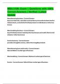 MBA 5100- Exam 1 Questions with 100&percnt; Correct Answers &vert; Verified &vert; Latest Update