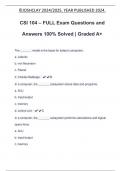CSI 104 &ndash; FULL Exam Questions and Answers 100&percnt; Solved &vert; Graded A&plus;