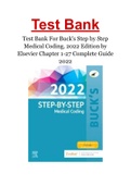 Test Bank For Buck's Step-by-Step Medical Coding, 2022 Edition by Elsevier Chapter 1-27 Complete Guide 2022