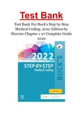 Test Bank For Buck's Step-by-Step Medical Coding&comma; 2022 Edition by Elsevier Chapter 1-27 Complete Guide 2022