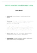 Exam 1 Review - NUR 2459 &sol; NUR2459 &lpar;Latest 2022 &sol; 2023&rpar;&colon; Mental And Behavioral Health Nursing - Rasmussen