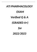 ATI PHARMACOLOGY EXAM Verified Q & A (GRADED A+) for (2022-2023)