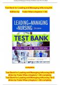 Test Bank for Leading and Managing in Nursing&comma; 8th Edition &lpar;Yoder-Wise&comma; 2024&rpar; Chapter 1-25 &vert; All Chapters