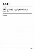 AQA GCSE MATHEMATICS FOUNDATION TIER INSERT 2024&lpar;8300&sol;3F&colon;Formulae Sheet&rpar;