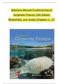 Solution Manual For Corporate Finance&comma; 13th Edition by Stephen Ross&comma; Randolph Westerfield&comma; All 1-31  Chapters Covered &comma;Latest Edition ISBN&colon;9781265533199