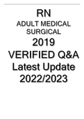 RN ADULT MEDICAL SURGICAL 2019 VERIFIED Q&A (Latest Update 2022-2023)