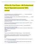IPPS-A DL Final Exam - HR Professional&sol; Payroll Specialist answered 100&percnt; correct