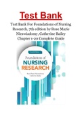 Test Bank For Foundations of Nursing Research&comma; 7th edition by Rose Marie Nieswiadomy&comma; Catherine Bailey Chapter 1-20 Complete Guide