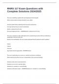 RNRS 117 Exam Questions with Complete Solutions 2024&sol;2025