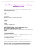 Bates' Guide to Physical Examination and History Taking Exam Latest