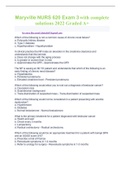 MARYVILLE UNIVERSITY NURS 620 Exam 3