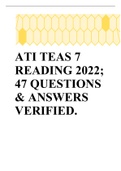 ATI TEAS 7 Exam Reading Secton
