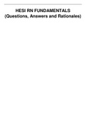 HESI RN FUNDAMENTALS &lpar;Questions&comma; Answers and Rationales&rpar;