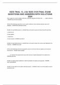 ISDS FINAL 13&comma; LSU ISDS 3105 FINAL EXAM QUESTIONS AND ANSWERS WITH SOLUTIONS 2024