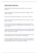 Worksheet Review Question  and answers correctly solved 2024&sol;2025
